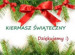Podziękowanie za udział w kiermaszu bożonarodzeniowym